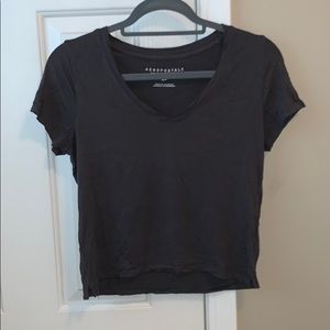 Charcoal grey V-neck crop top